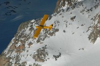 HB-ORV en reconnaissance au Trient. Photo: Martial Mathieu