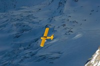 HB-ORV en reconnaissance au Trient. Photo: Martial Mathieu - 10.02.2008
