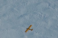 HB-ORV en reconnaissance au Trient. Photo: Martial Mathieu - 10.02.2008